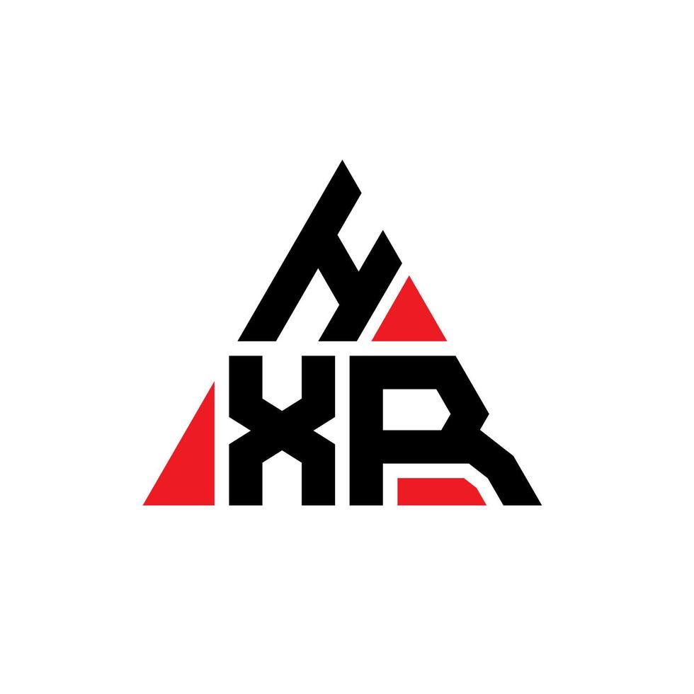 HXR triangle letter logo design with triangle shape. HXR triangle logo design monogram. HXR triangle vector logo template with red color. HXR triangular logo Simple, Elegant, and Luxurious Logo.