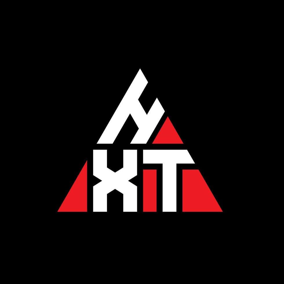 HXT triangle letter logo design with triangle shape. HXT triangle logo design monogram. HXT triangle vector logo template with red color. HXT triangular logo Simple, Elegant, and Luxurious Logo.