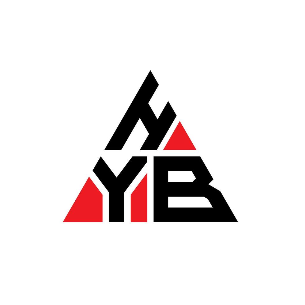 HYB triangle letter logo design with triangle shape. HYB triangle logo design monogram. HYB triangle vector logo template with red color. HYB triangular logo Simple, Elegant, and Luxurious Logo.