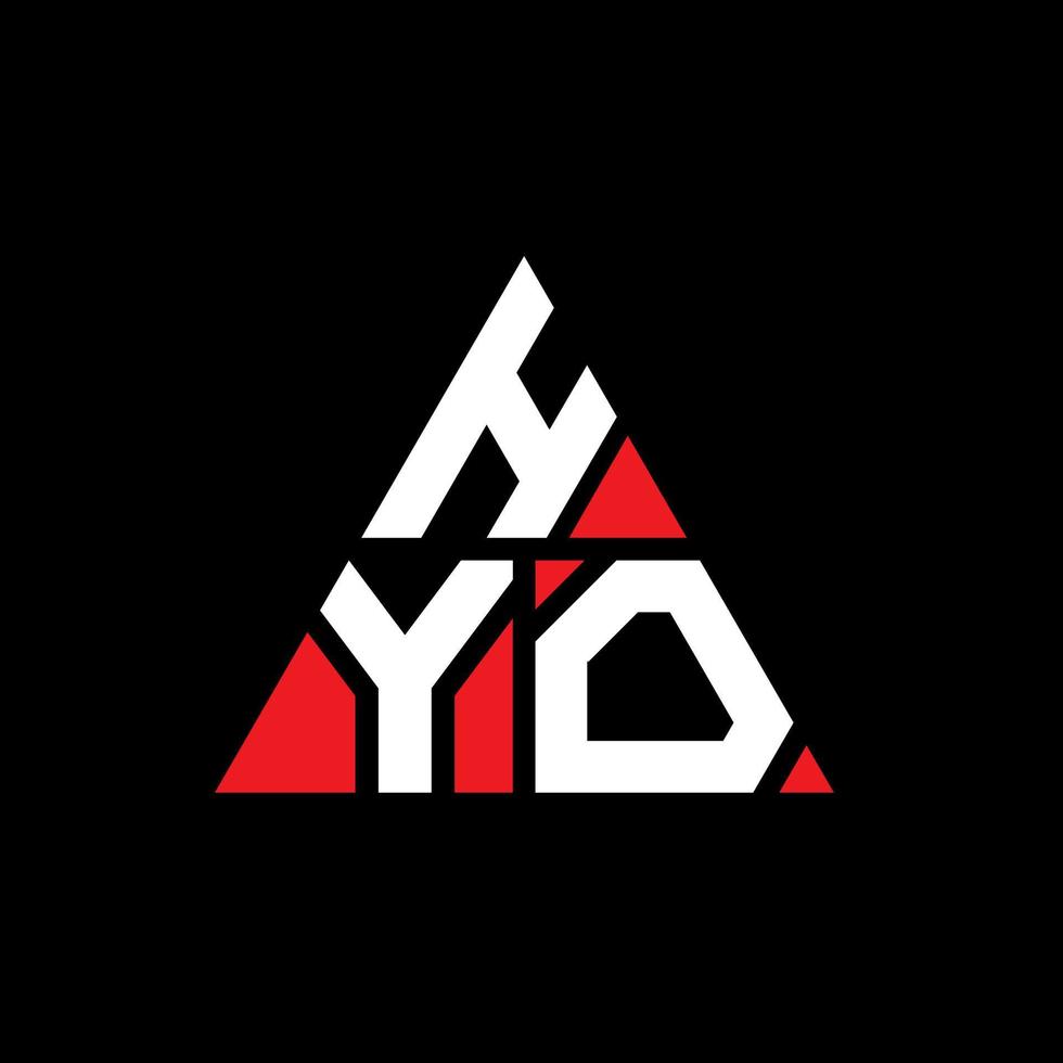 HYO triangle letter logo design with triangle shape. HYO triangle logo design monogram. HYO triangle vector logo template with red color. HYO triangular logo Simple, Elegant, and Luxurious Logo.