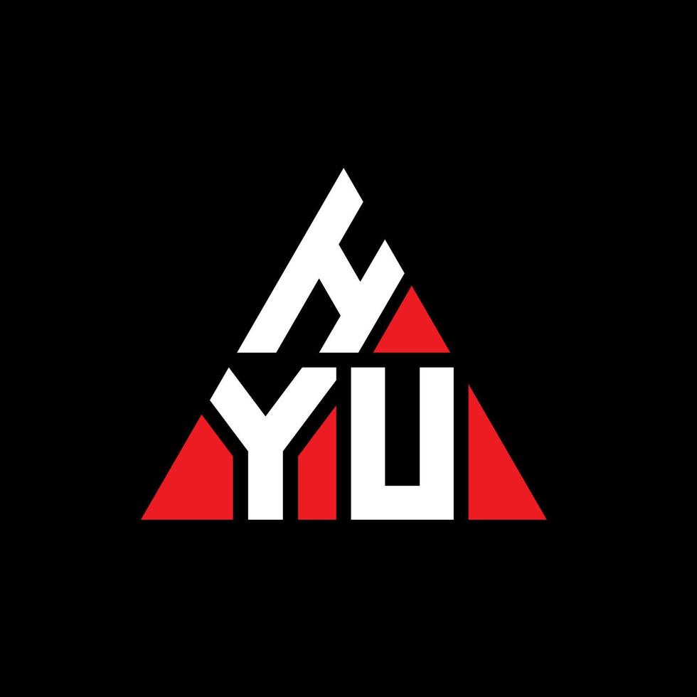 HYU triangle letter logo design with triangle shape. HYU triangle logo design monogram. HYU triangle vector logo template with red color. HYU triangular logo Simple, Elegant, and Luxurious Logo.