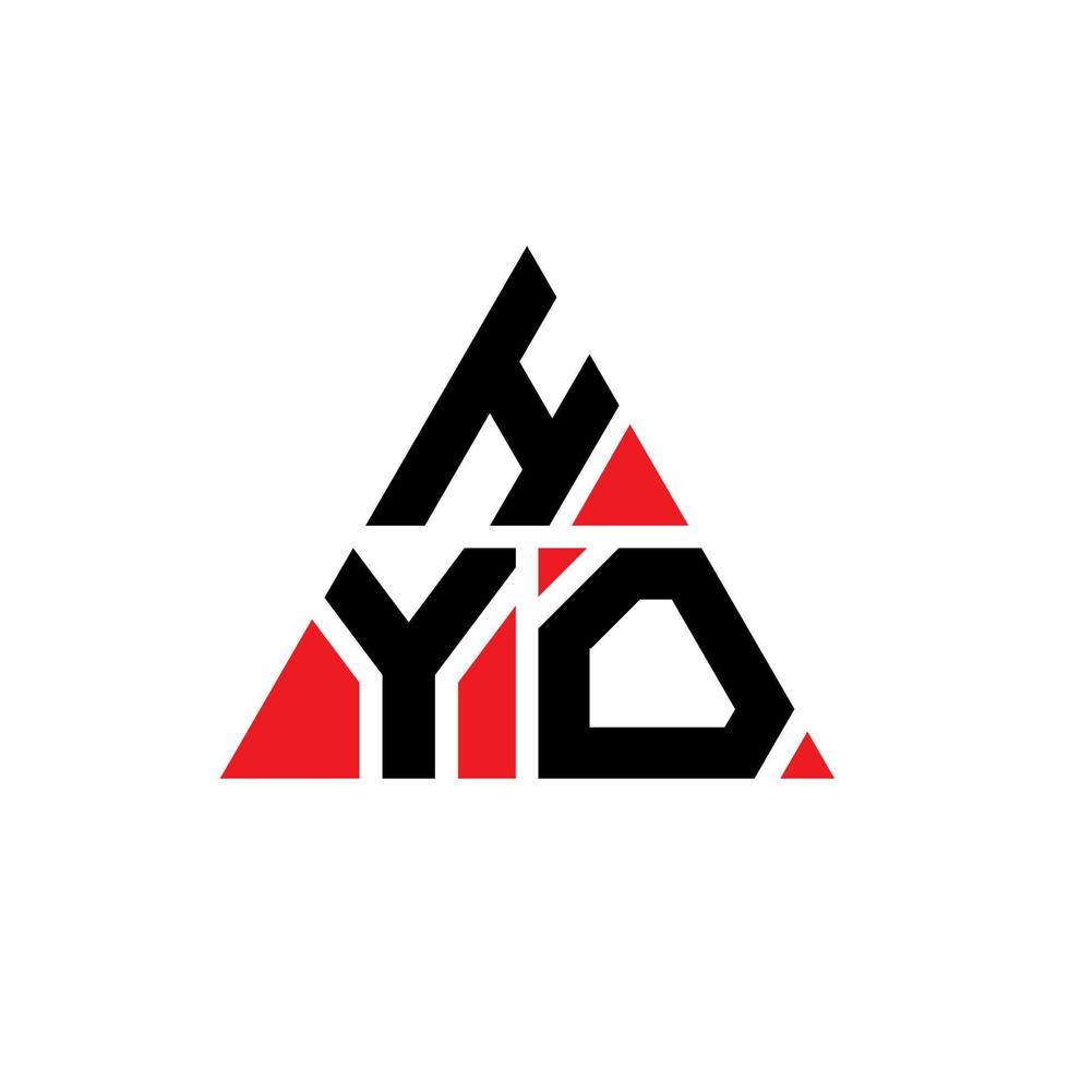 HYO triangle letter logo design with triangle shape. HYO triangle logo design monogram. HYO triangle vector logo template with red color. HYO triangular logo Simple, Elegant, and Luxurious Logo.