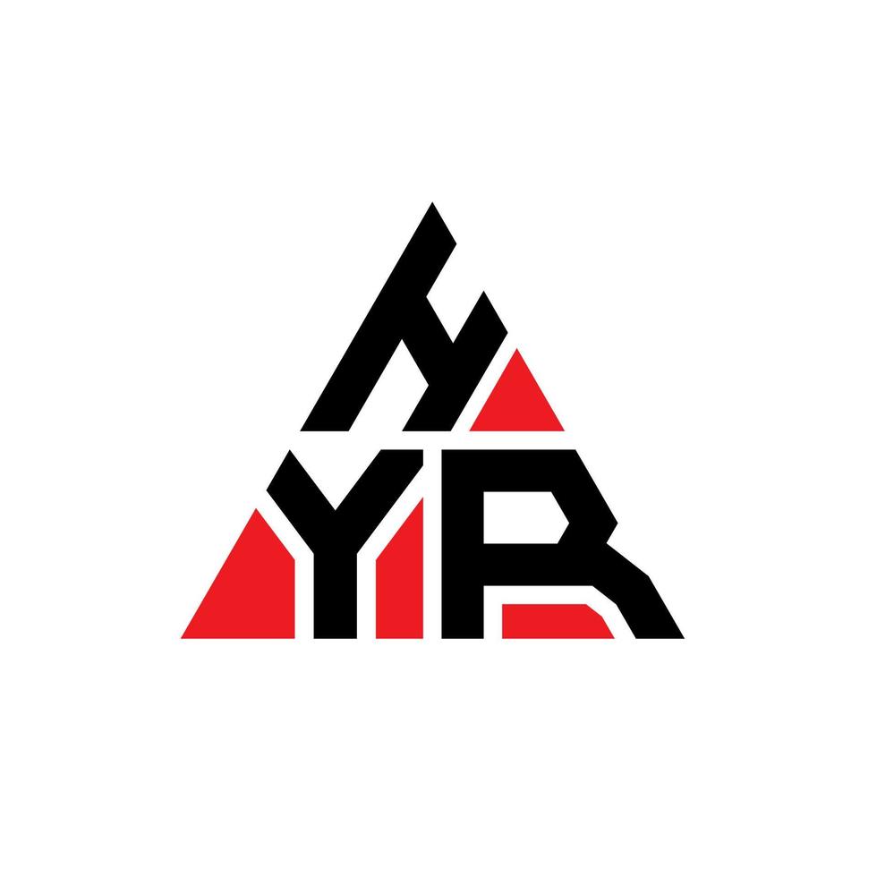 diseño de logotipo de letra de triángulo hyr con forma de triángulo. monograma de diseño del logotipo del triángulo hyr. plantilla de logotipo de vector de triángulo hyr con color rojo. hyr logo triangular logo simple, elegante y lujoso.