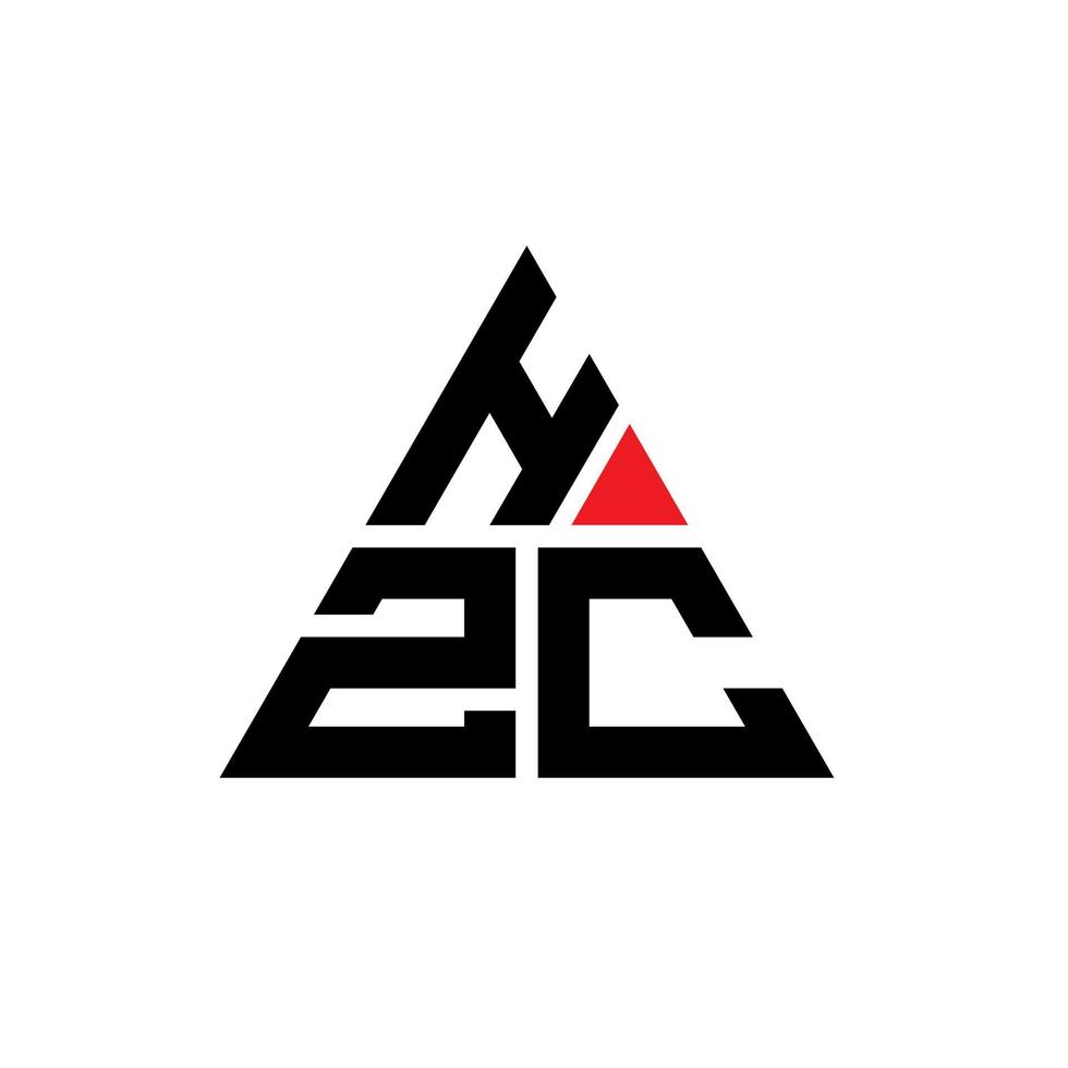 Diseño de logotipo de letra triangular hzc con forma de triángulo. monograma de diseño del logotipo del triángulo hzc. plantilla de logotipo de vector de triángulo hzc con color rojo. logotipo triangular hzc logotipo simple, elegante y lujoso.