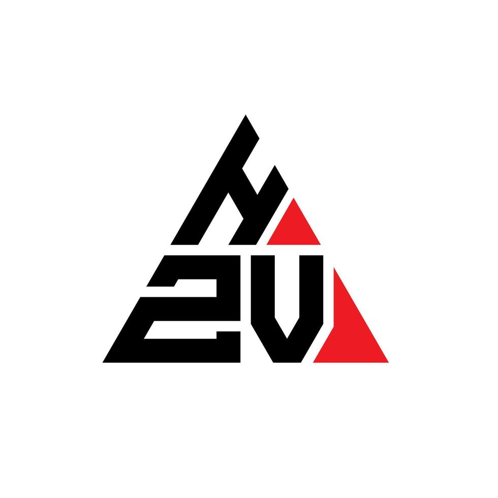 HZV triangle letter logo design with triangle shape. HZV triangle logo design monogram. HZV triangle vector logo template with red color. HZV triangular logo Simple, Elegant, and Luxurious Logo.