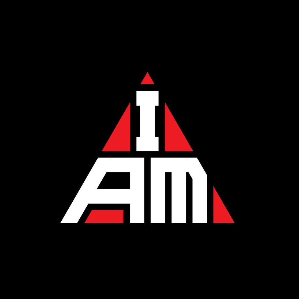 diseño de logotipo de letra triangular iam con forma de triángulo. monograma de diseño del logotipo del triángulo iam. plantilla de logotipo de vector de triángulo iam con color rojo. logotipo triangular iam logotipo simple, elegante y lujoso.