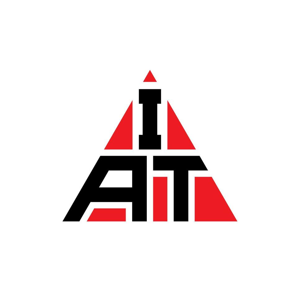 diseño de logotipo de letra triangular iat con forma de triángulo. monograma de diseño de logotipo de triángulo iat. plantilla de logotipo de vector de triángulo iat con color rojo. logotipo triangular iat logotipo simple, elegante y lujoso.