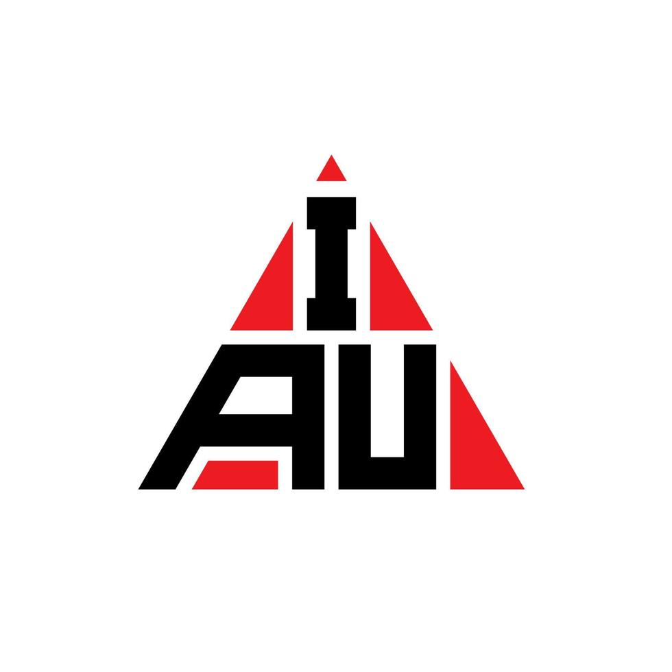 IAU triangle letter logo design with triangle shape. IAU triangle logo design monogram. IAU triangle vector logo template with red color. IAU triangular logo Simple, Elegant, and Luxurious Logo.