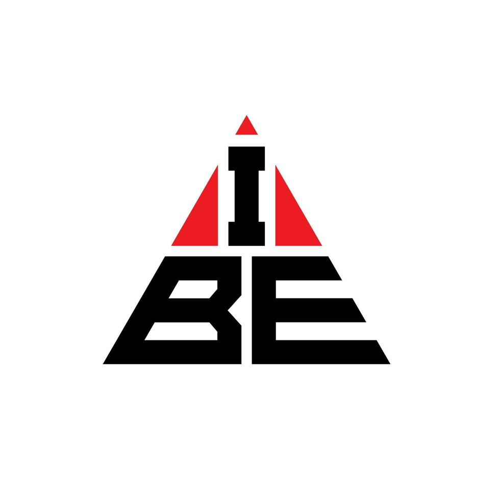 IBE triangle letter logo design with triangle shape. IBE triangle logo design monogram. IBE triangle vector logo template with red color. IBE triangular logo Simple, Elegant, and Luxurious Logo.