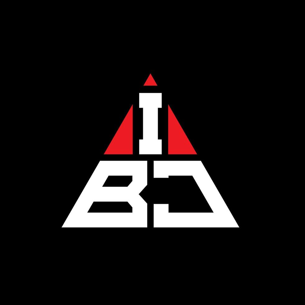 Diseño de logotipo de letra triangular ibj con forma de triángulo. monograma de diseño del logotipo del triángulo ibj. plantilla de logotipo de vector de triángulo ibj con color rojo. logotipo triangular ibj logotipo simple, elegante y lujoso.