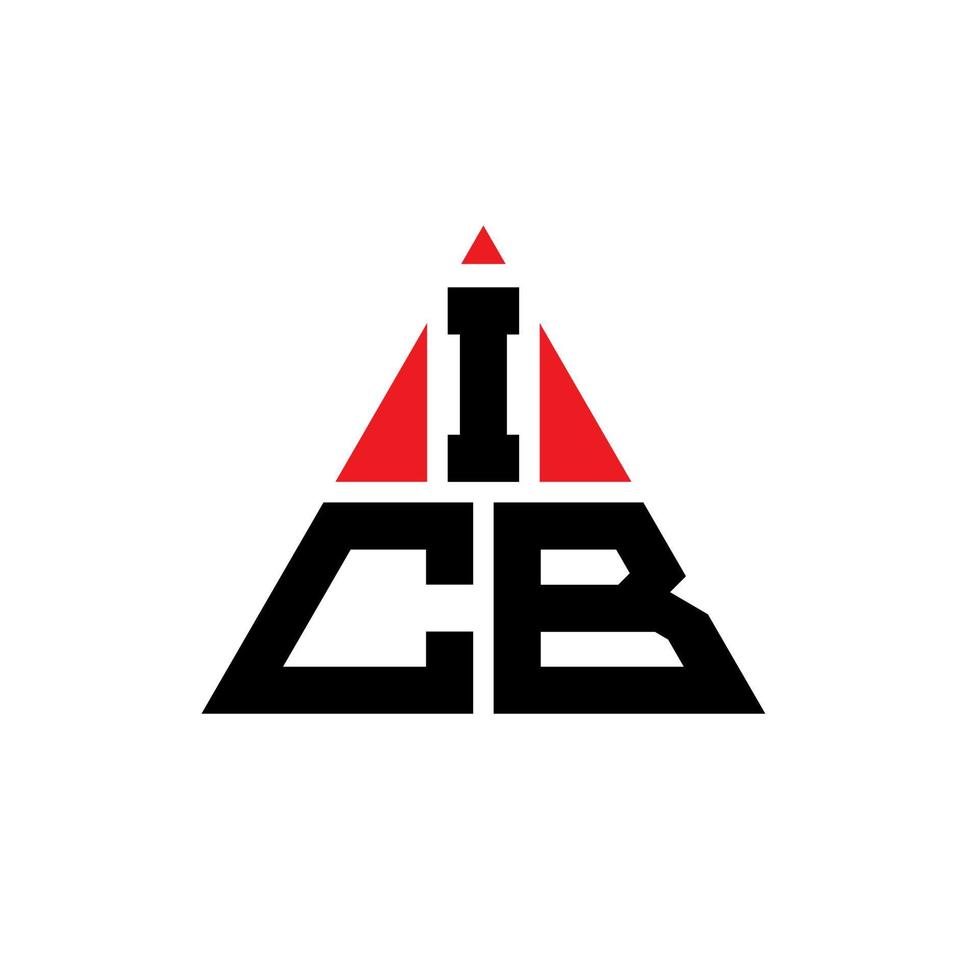 Diseño de logotipo de letra triangular icb con forma de triángulo. monograma de diseño del logotipo del triángulo icb. plantilla de logotipo de vector de triángulo icb con color rojo. logotipo triangular icb logotipo simple, elegante y lujoso.
