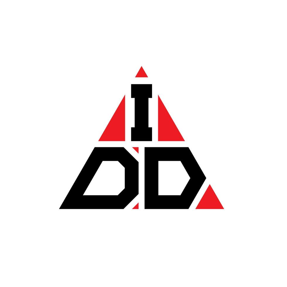 diseño de logotipo de letra de triángulo idd con forma de triángulo. monograma de diseño de logotipo de triángulo idd. plantilla de logotipo de vector de triángulo idd con color rojo. logotipo triangular idd logotipo simple, elegante y lujoso.