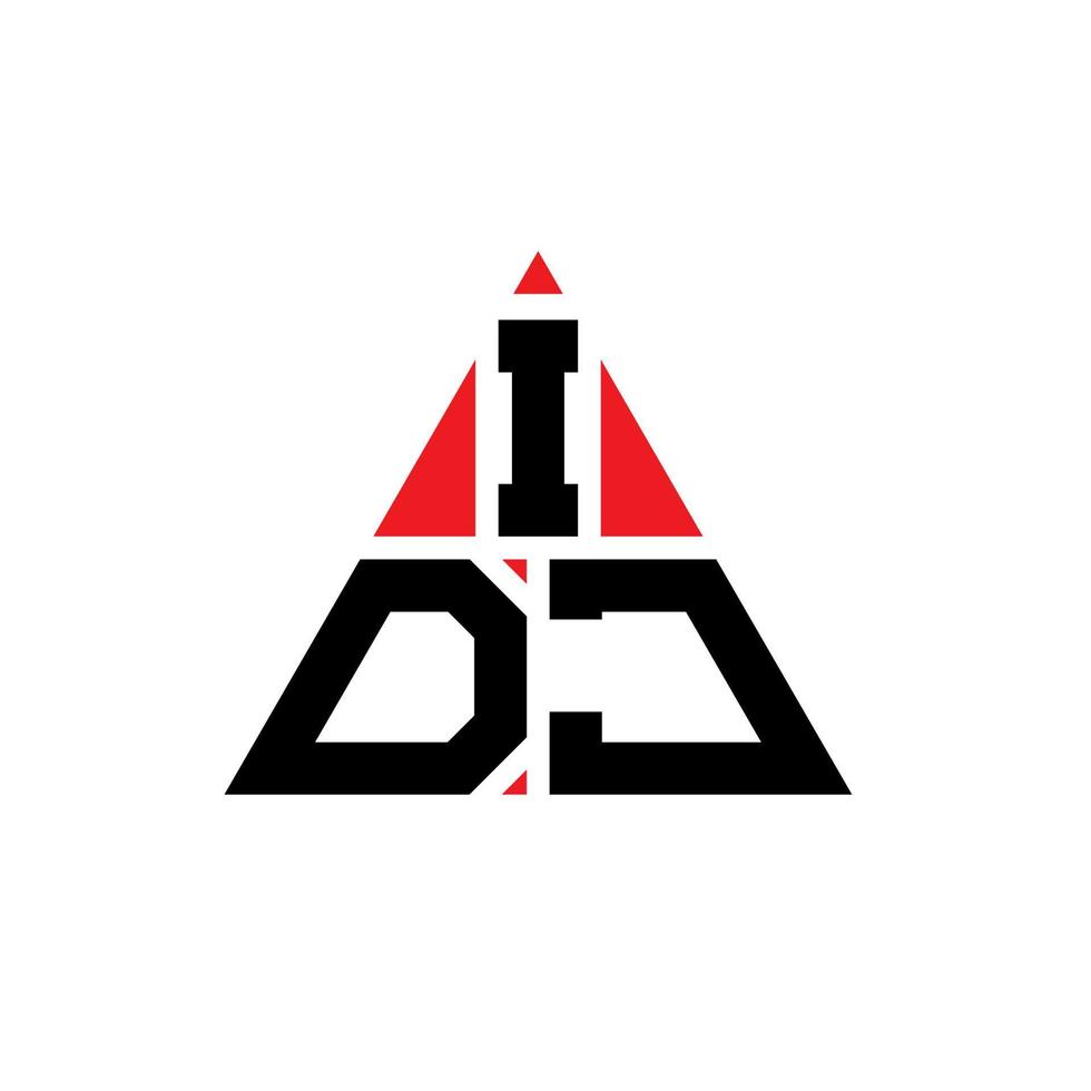 Diseño de logotipo de letra triangular idj con forma de triángulo. monograma de diseño del logotipo del triángulo idj. plantilla de logotipo de vector de triángulo idj con color rojo. logotipo triangular idj logotipo simple, elegante y lujoso.