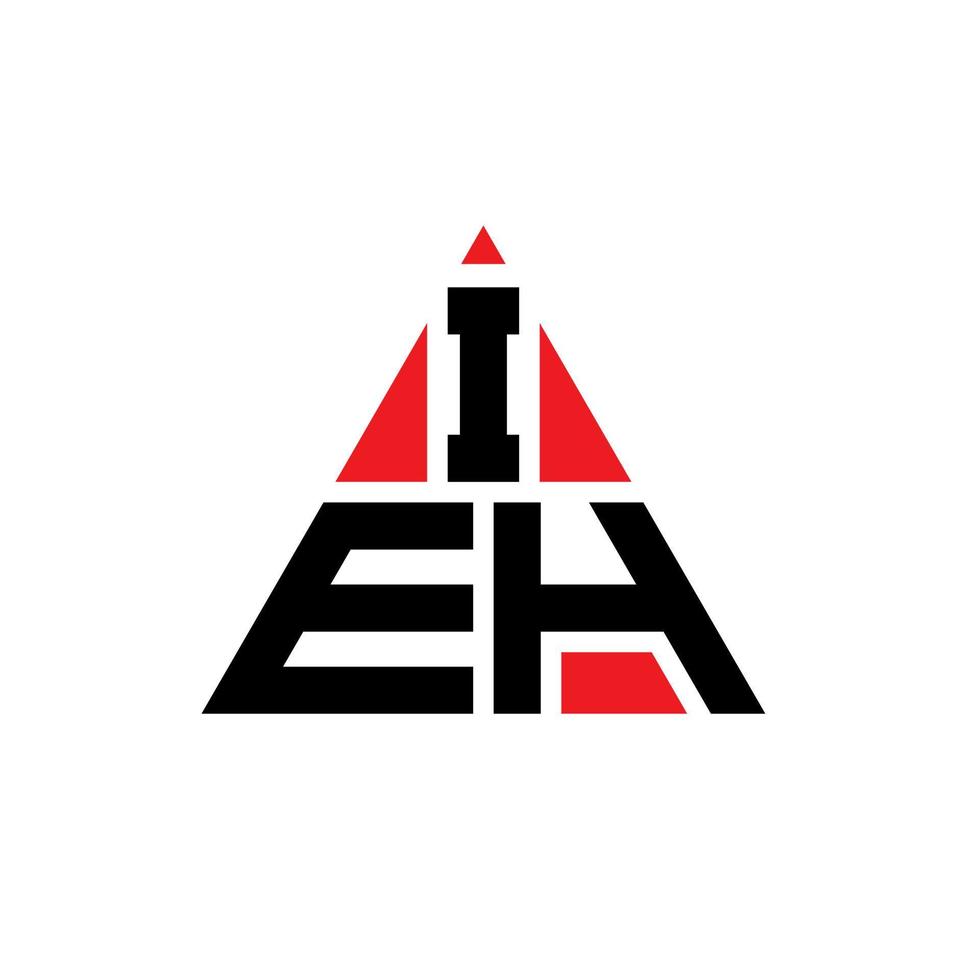 ieh diseño de logotipo de letra triangular con forma de triángulo. monograma de diseño de logotipo de triángulo ieh. es decir, plantilla de logotipo de vector de triángulo con color rojo. es decir, logotipo triangular logotipo simple, elegante y lujoso.