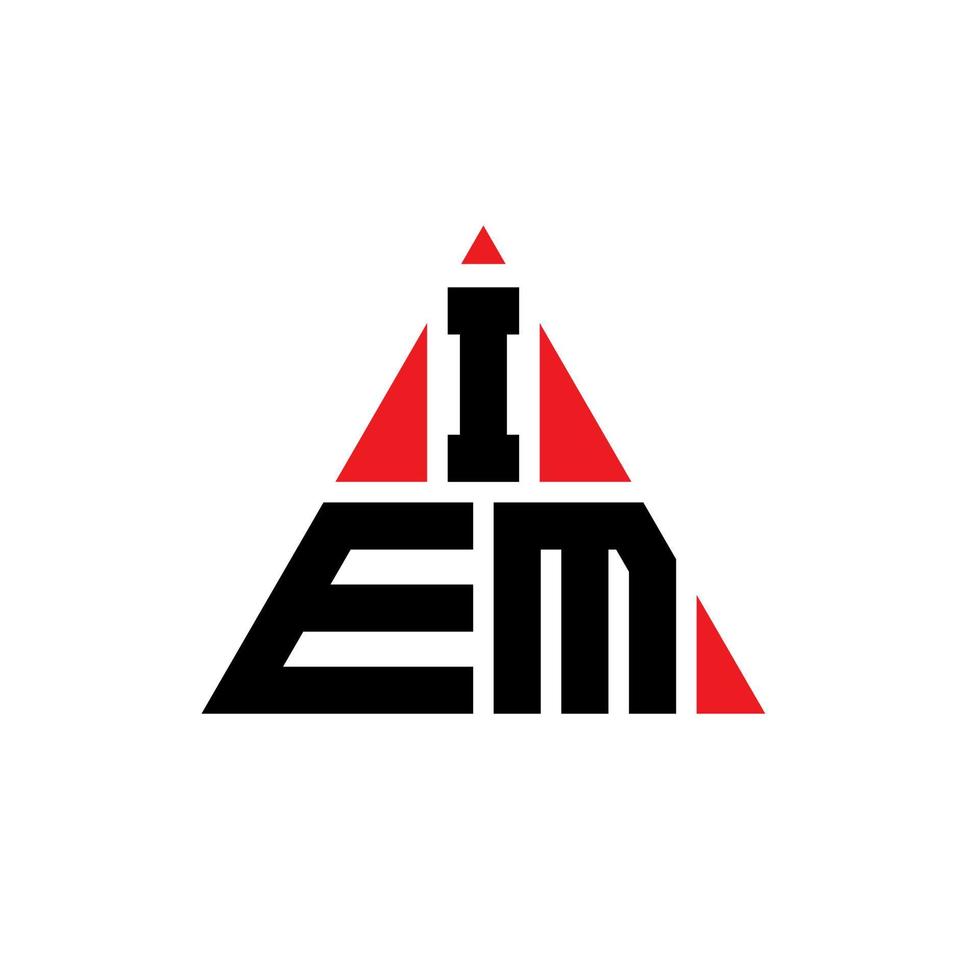 Diseño de logotipo de letra triangular iem con forma de triángulo. monograma de diseño de logotipo de triángulo iem. plantilla de logotipo de vector de triángulo iem con color rojo. logotipo triangular iem logotipo simple, elegante y lujoso.