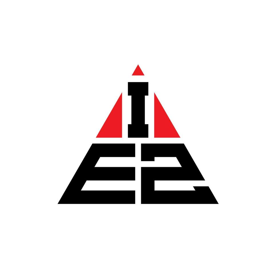 IEZ triangle letter logo design with triangle shape. IEZ triangle logo design monogram. IEZ triangle vector logo template with red color. IEZ triangular logo Simple, Elegant, and Luxurious Logo.