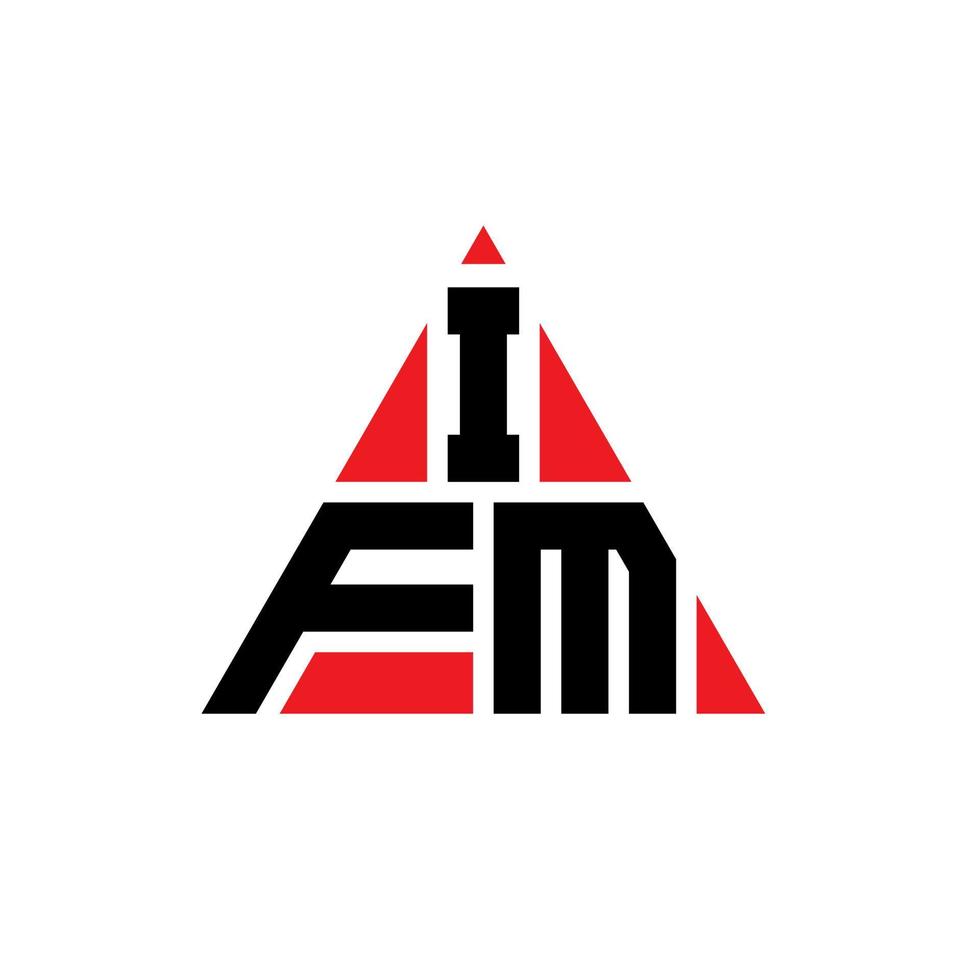 Diseño de logotipo de letra triangular de ifm con forma de triángulo. Monograma de diseño de logotipo de triángulo de ifm. plantilla de logotipo de vector de triángulo de ifm con color rojo. Logotipo triangular de ifm Logotipo sencillo, elegante y lujoso.