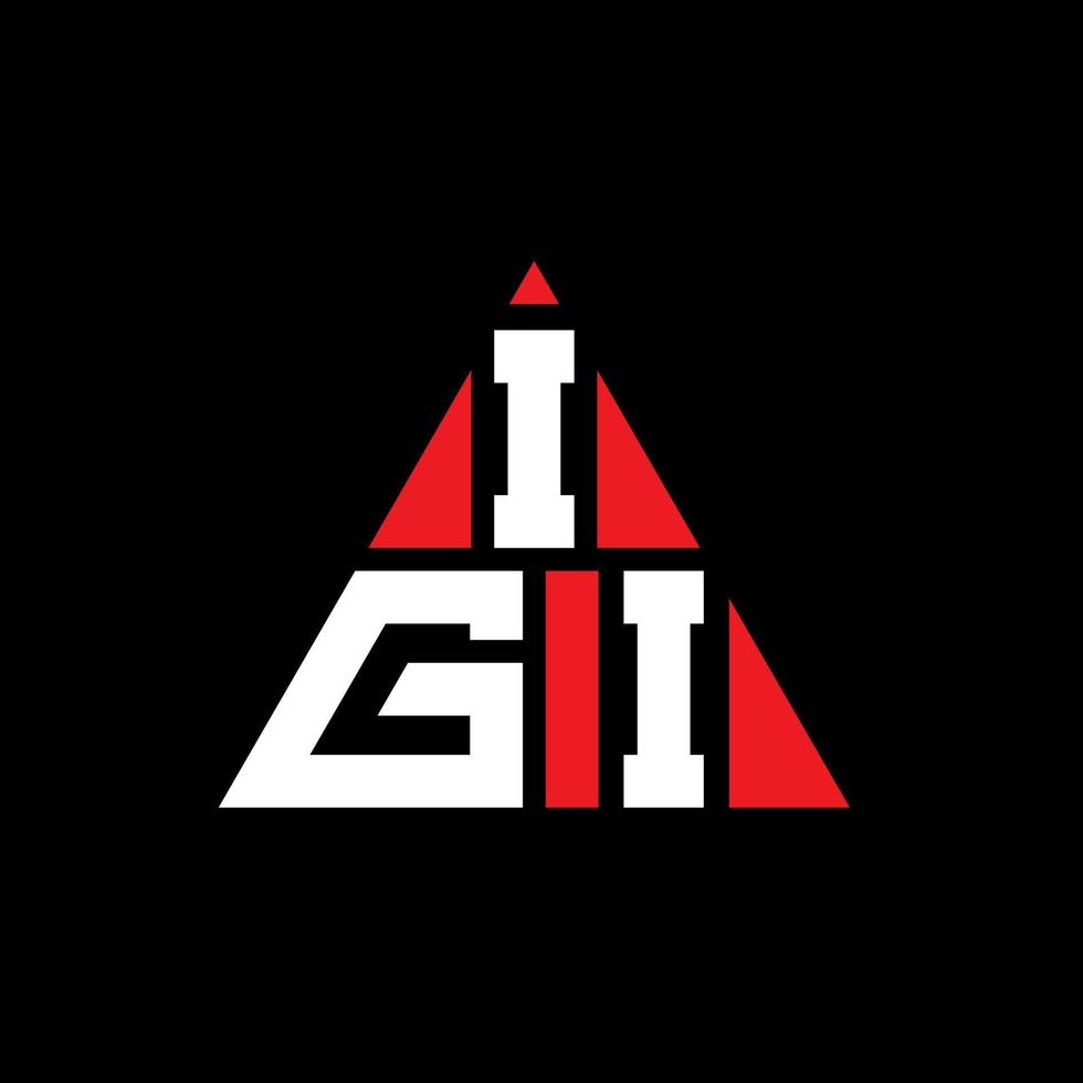diseño de logotipo de letra de triángulo igi con forma de triángulo. monograma de diseño del logotipo del triángulo igi. plantilla de logotipo de vector de triángulo igi con color rojo. logotipo triangular igi logotipo simple, elegante y lujoso.