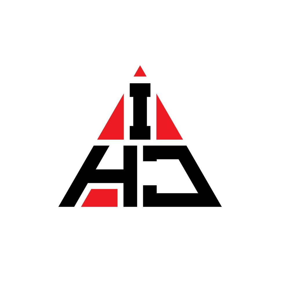 Diseño de logotipo de letra triangular ihj con forma de triángulo. monograma de diseño del logotipo del triángulo ihj. plantilla de logotipo de vector de triángulo ihj con color rojo. logotipo triangular ihj logotipo simple, elegante y lujoso.