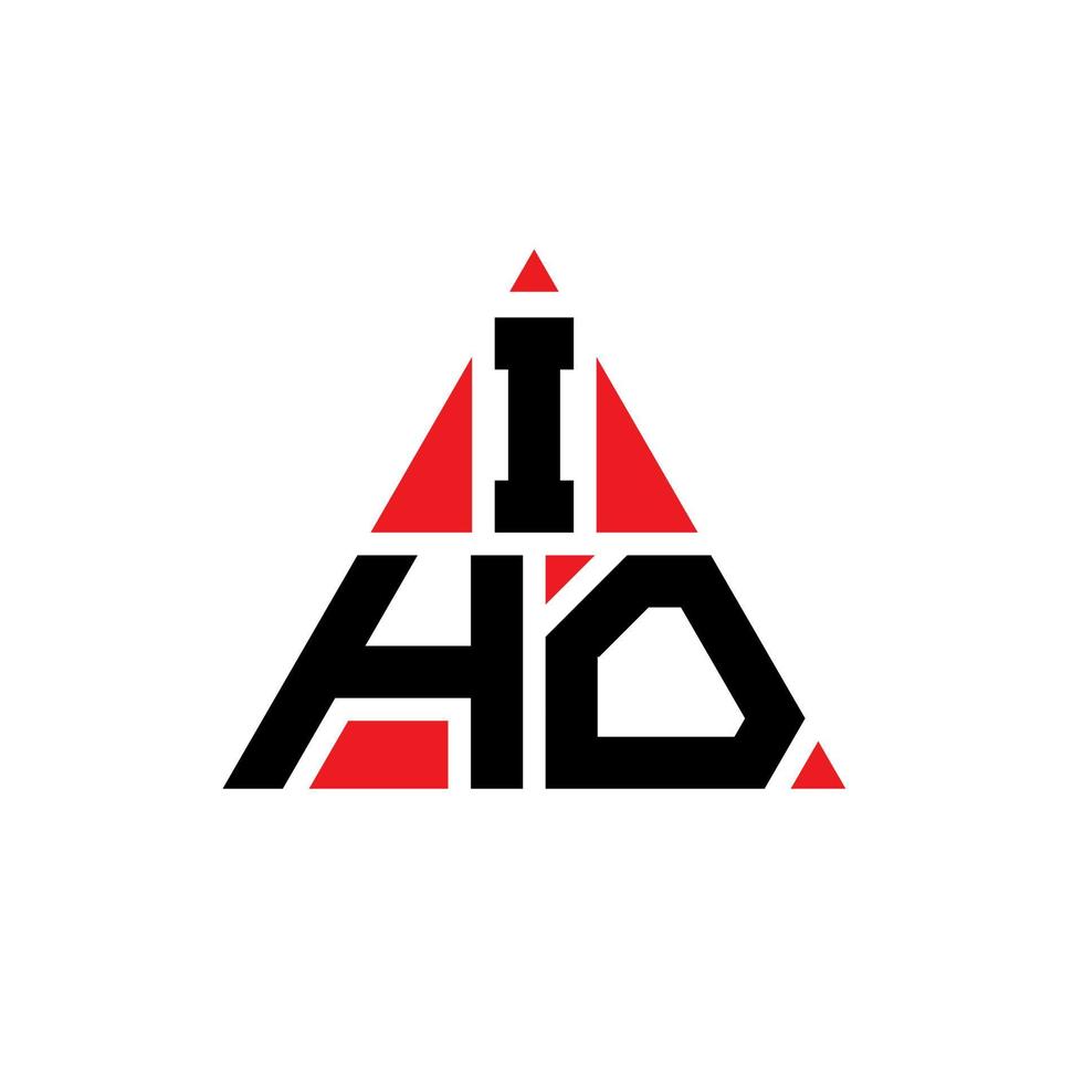 Diseño de logotipo de letra triangular iho con forma de triángulo. monograma de diseño del logotipo del triángulo iho. plantilla de logotipo de vector de triángulo iho con color rojo. logotipo triangular iho logotipo simple, elegante y lujoso.