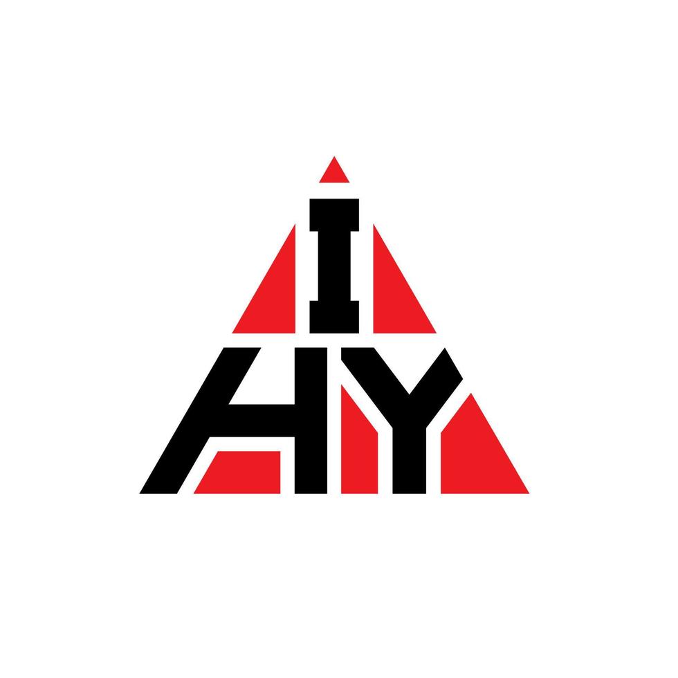 Diseño de logotipo de letra triangular ihy con forma de triángulo. monograma de diseño de logotipo de triángulo ihy. Plantilla de logotipo de vector de triángulo ihy con color rojo. logotipo triangular ihy logotipo simple, elegante y lujoso.