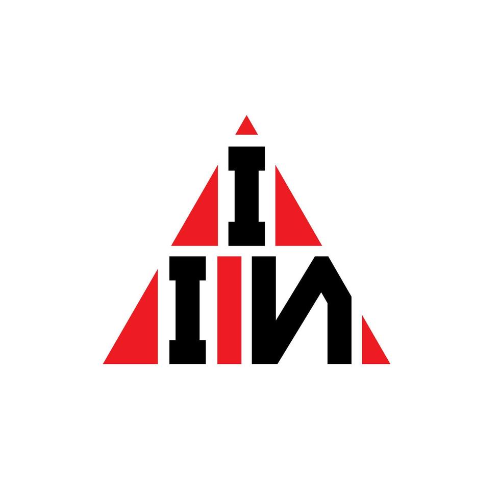 iin diseño de logotipo de letra triangular con forma de triángulo. monograma de diseño del logotipo del triángulo iin. iin plantilla de logotipo de vector de triángulo con color rojo. iin logotipo triangular logotipo simple, elegante y lujoso.