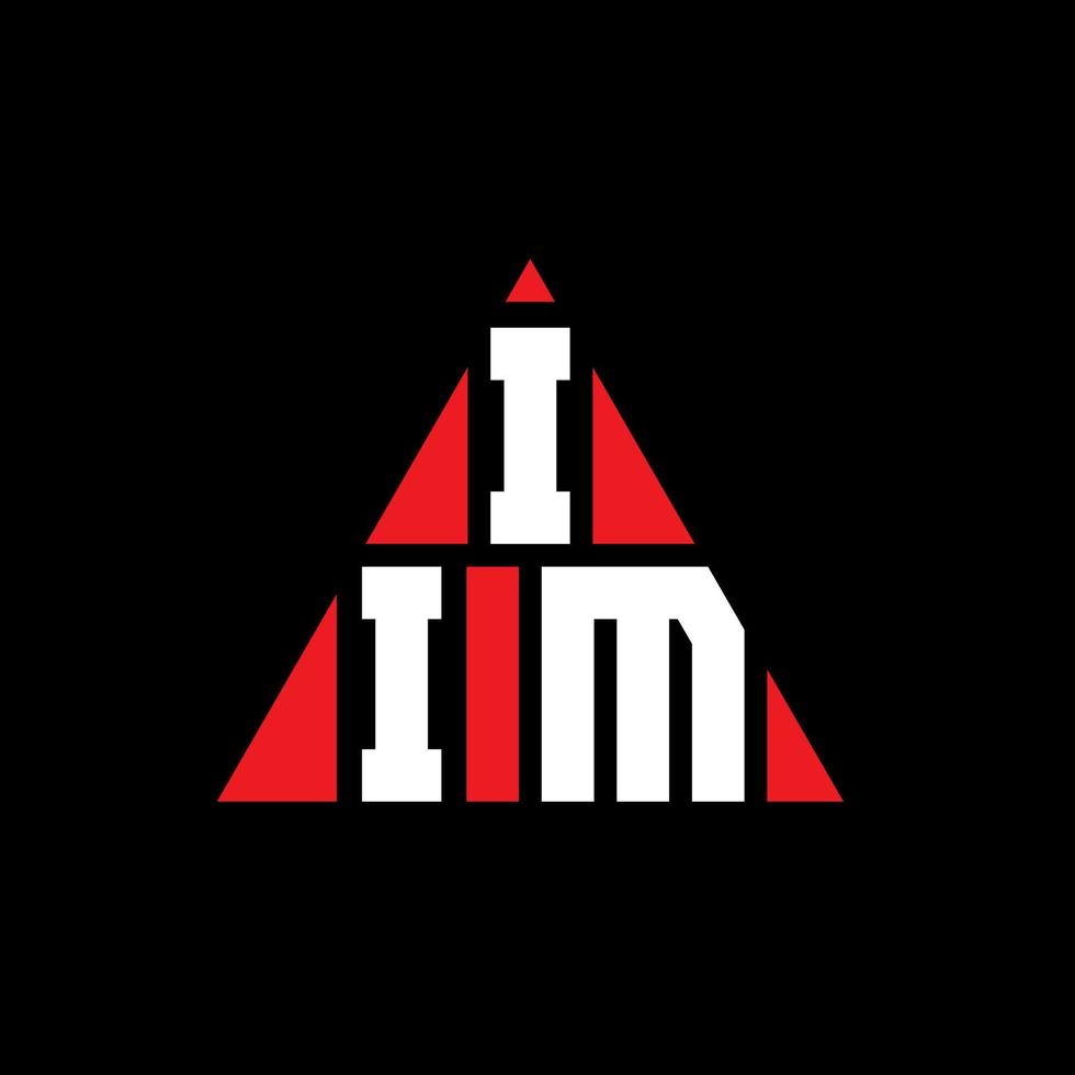 diseño de logotipo de letra triangular iim con forma de triángulo. monograma de diseño de logotipo de triángulo iim. plantilla de logotipo de vector de triángulo iim con color rojo. logotipo triangular iim logotipo simple, elegante y lujoso.