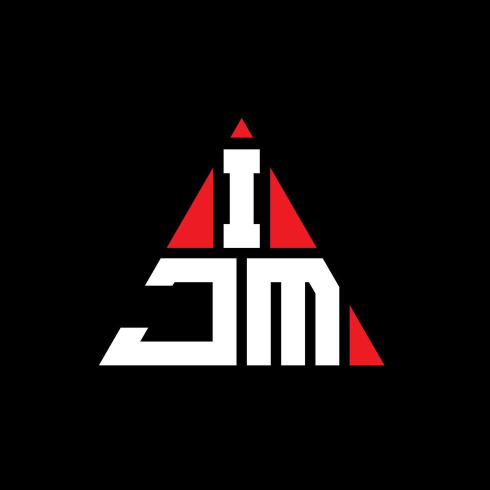 Diseño de logotipo de letra triangular ijm con forma de triángulo. monograma de diseño del logotipo del triángulo ijm. plantilla de logotipo de vector de triángulo ijm con color rojo. logotipo triangular ijm logotipo simple, elegante y lujoso.