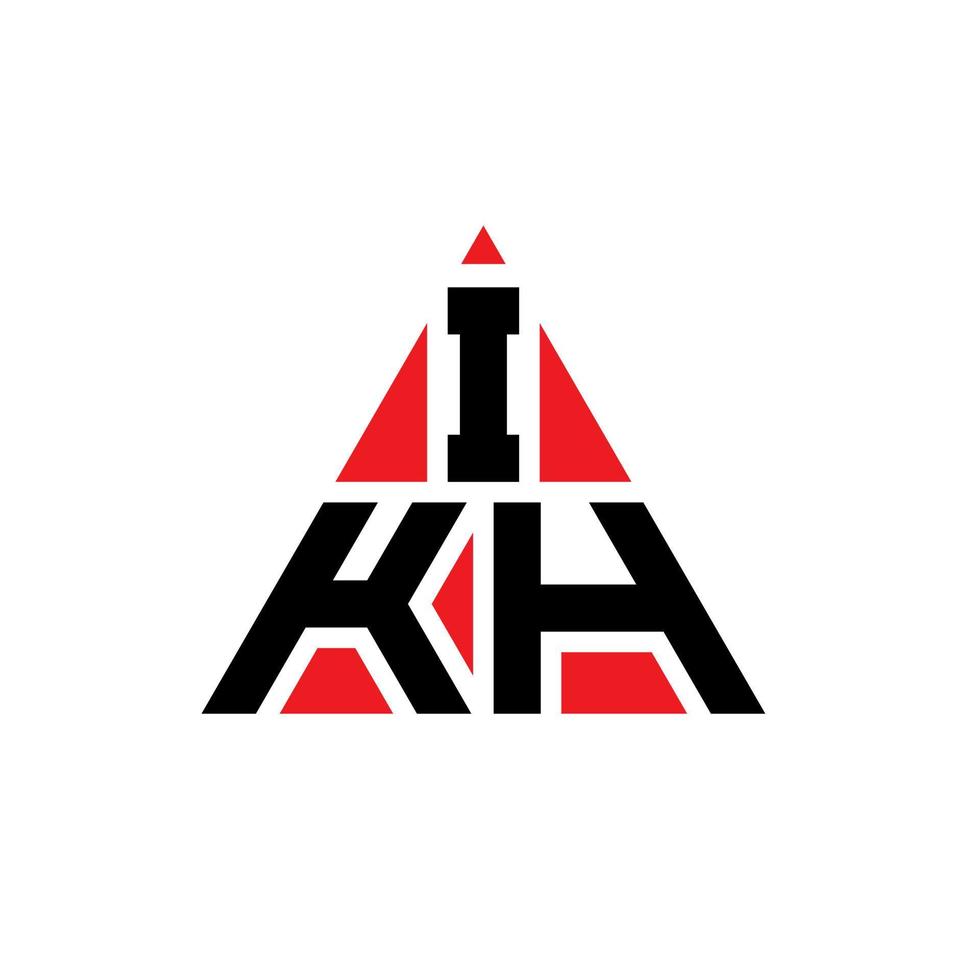 Diseño de logotipo de letra triangular ikh con forma de triángulo. monograma de diseño del logotipo del triángulo ikh. plantilla de logotipo de vector de triángulo ikh con color rojo. logotipo triangular ikh logotipo simple, elegante y lujoso.