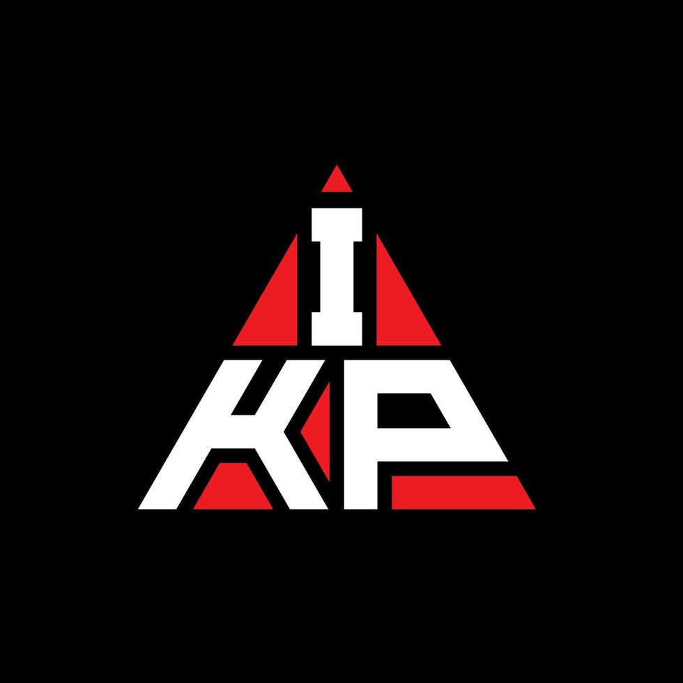IKP triangle letter logo design with triangle shape. IKP triangle logo design monogram. IKP triangle vector logo template with red color. IKP triangular logo Simple, Elegant, and Luxurious Logo.