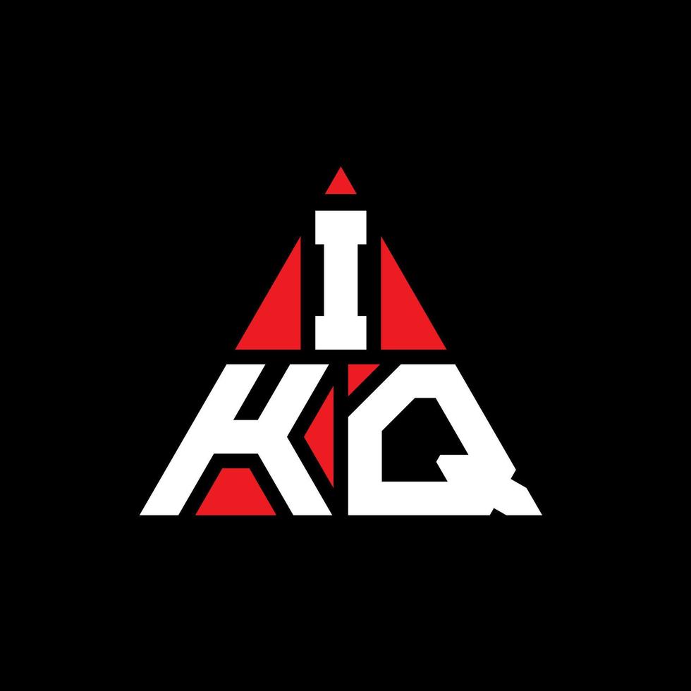 Diseño de logotipo de letra triangular ikq con forma de triángulo. monograma de diseño del logotipo del triángulo ikq. plantilla de logotipo de vector de triángulo ikq con color rojo. logotipo triangular ikq logotipo simple, elegante y lujoso.