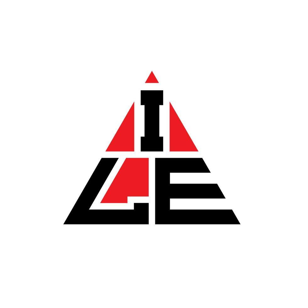 diseño de logotipo de letra de triángulo ile con forma de triángulo. monograma de diseño de logotipo de triángulo ile. plantilla de logotipo de vector de triángulo ile con color rojo. logotipo triangular de ile logotipo simple, elegante y lujoso.