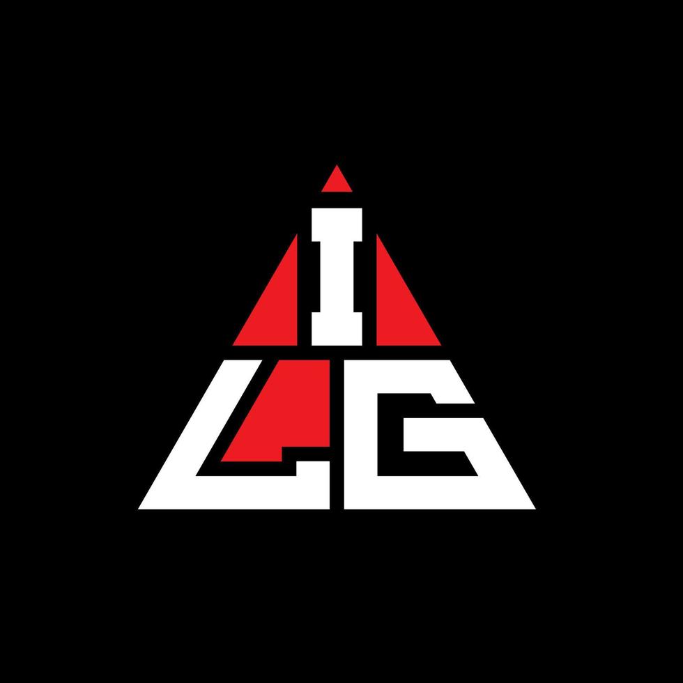 ILG triangle letter logo design with triangle shape. ILG triangle logo design monogram. ILG triangle vector logo template with red color. ILG triangular logo Simple, Elegant, and Luxurious Logo.