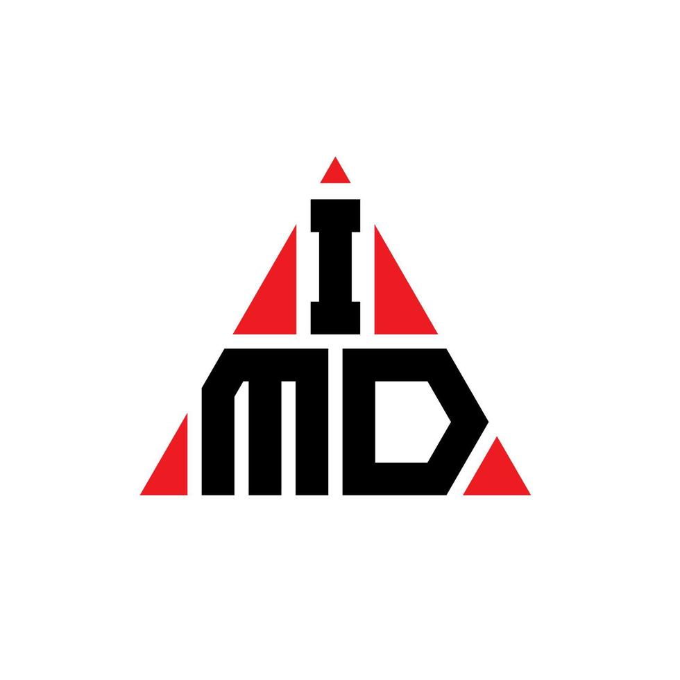 diseño de logotipo de letra de triángulo imd con forma de triángulo. monograma de diseño de logotipo de triángulo imd. plantilla de logotipo de vector de triángulo imd con color rojo. logotipo triangular imd logotipo simple, elegante y lujoso.