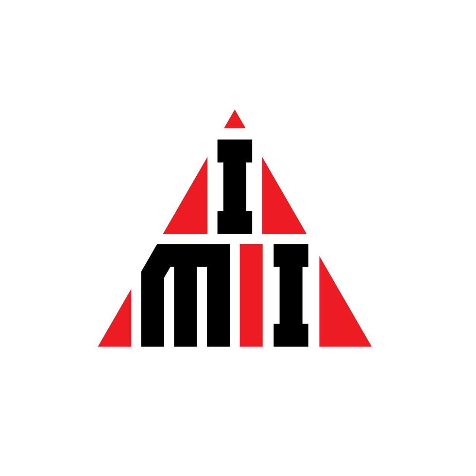 diseño de logotipo de letra de triángulo imi con forma de triángulo. monograma de diseño de logotipo de triángulo imi. plantilla de logotipo de vector de triángulo imi con color rojo. logotipo triangular imi logotipo simple, elegante y lujoso.