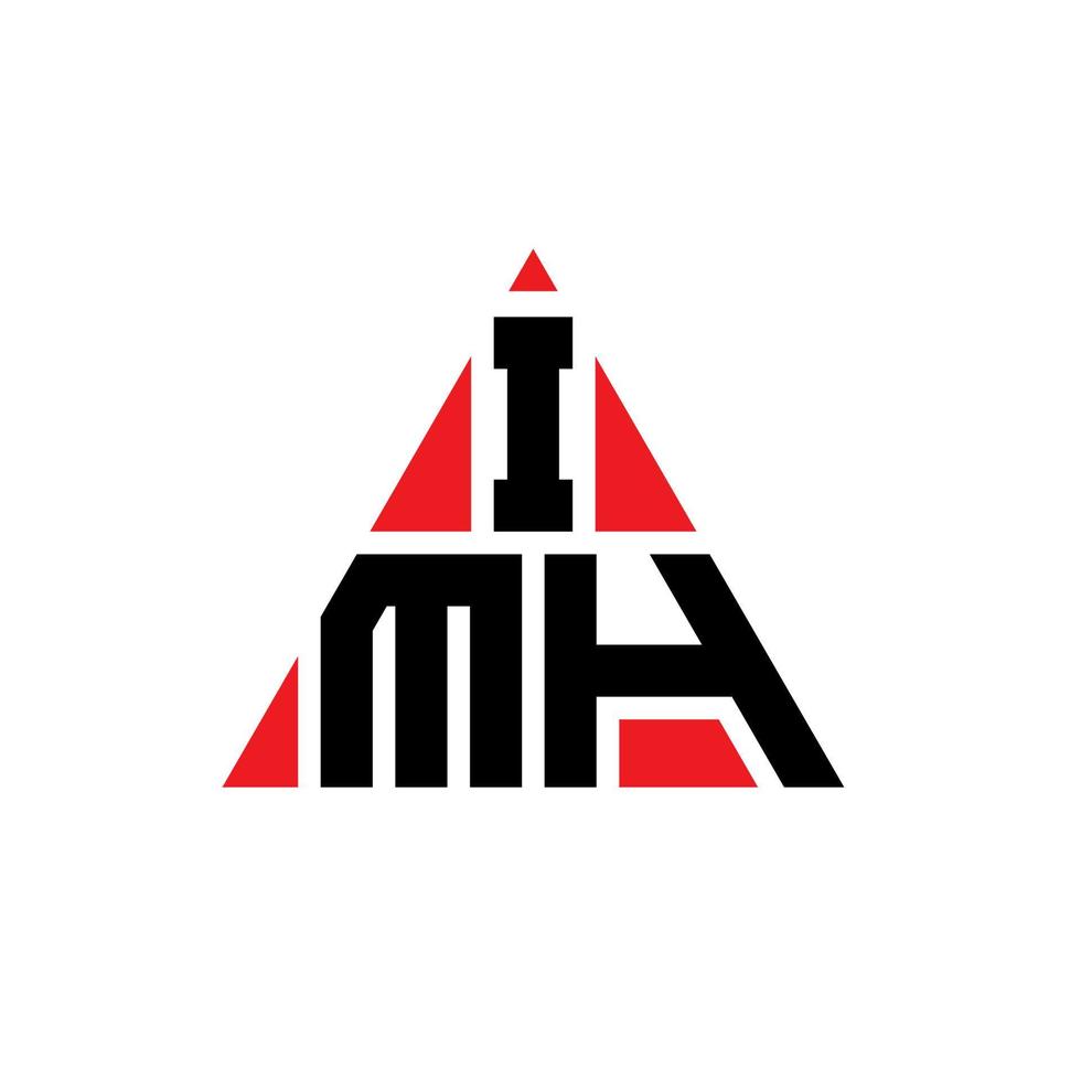 Diseño de logotipo de letra triangular imh con forma de triángulo. monograma de diseño de logotipo de triángulo imh. plantilla de logotipo de vector de triángulo imh con color rojo. logotipo triangular imh logotipo simple, elegante y lujoso.