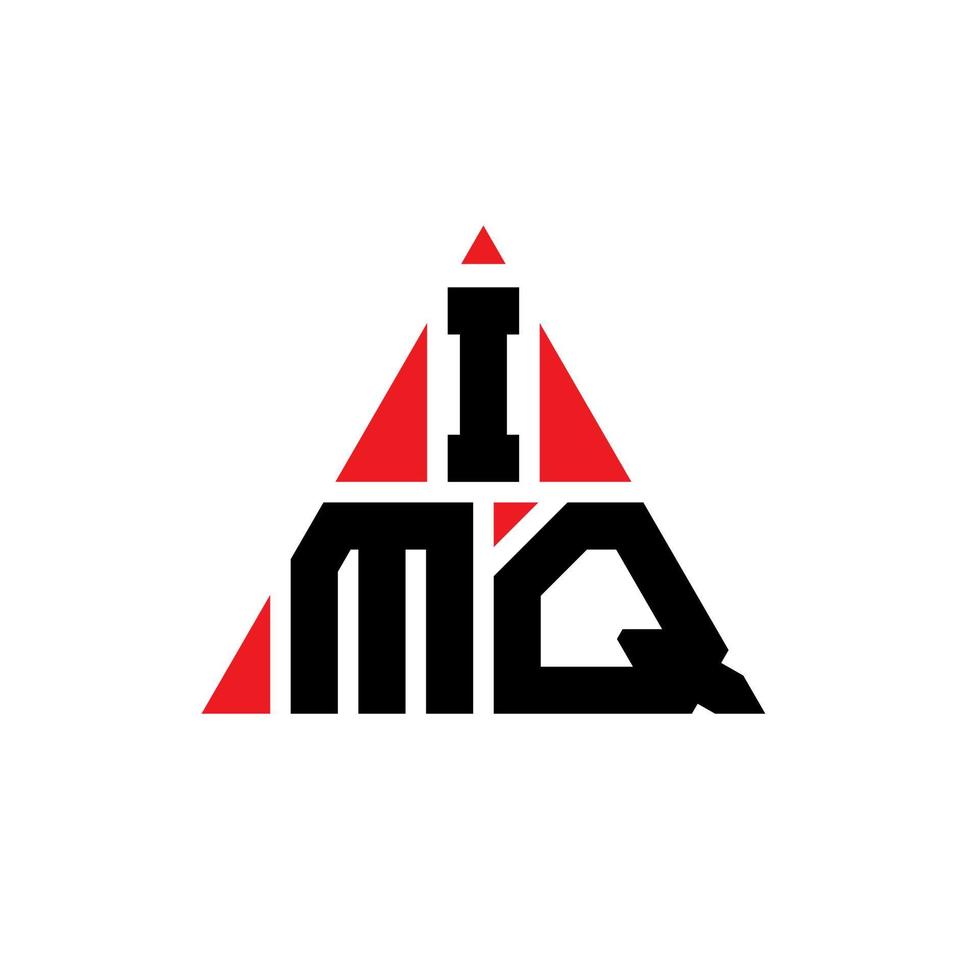 IMQ triangle letter logo design with triangle shape. IMQ triangle logo design monogram. IMQ triangle vector logo template with red color. IMQ triangular logo Simple, Elegant, and Luxurious Logo.