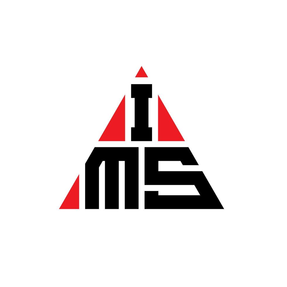 ims diseño de logotipo de letra triangular con forma de triángulo. monograma de diseño de logotipo de triángulo ims. plantilla de logotipo de vector de triángulo ims con color rojo. logotipo triangular ims logotipo simple, elegante y lujoso.