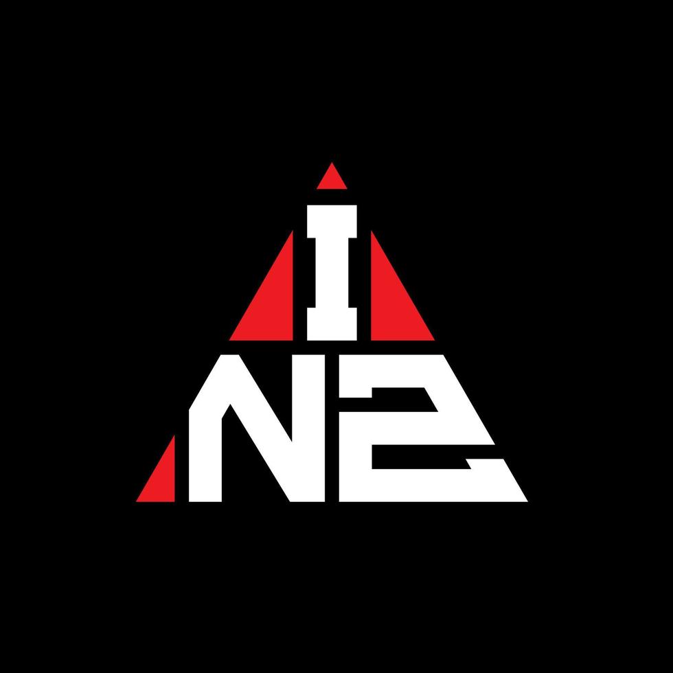 diseño de logotipo de letra de triángulo inz con forma de triángulo. monograma de diseño de logotipo de triángulo inz. plantilla de logotipo de vector de triángulo inz con color rojo. logotipo triangular inz logotipo simple, elegante y lujoso.