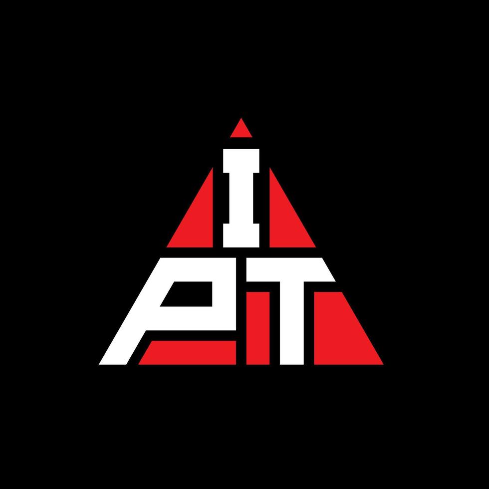 IPT triangle letter logo design with triangle shape. IPT triangle logo design monogram. IPT triangle vector logo template with red color. IPT triangular logo Simple, Elegant, and Luxurious Logo.