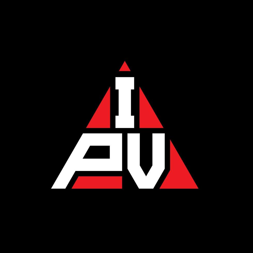 diseño de logotipo de letra triangular ipv con forma de triángulo. monograma de diseño de logotipo de triángulo ipv. plantilla de logotipo de vector de triángulo ipv con color rojo. logotipo triangular ipv logotipo simple, elegante y lujoso.