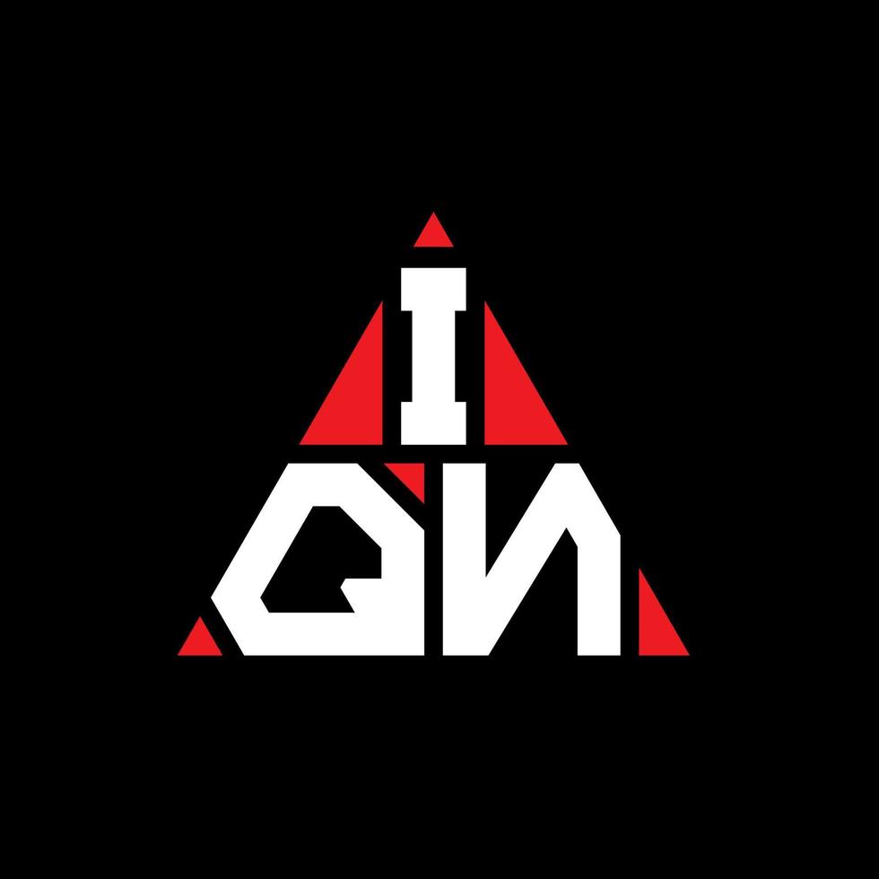 Diseño de logotipo de letra triangular iqn con forma de triángulo. monograma de diseño del logotipo del triángulo iqn. plantilla de logotipo de vector de triángulo iqn con color rojo. logotipo triangular iqn logotipo simple, elegante y lujoso.