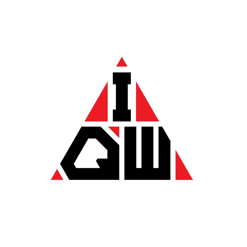 IQW triangle letter logo design with triangle shape. IQW triangle logo design monogram. IQW triangle vector logo template with red color. IQW triangular logo Simple, Elegant, and Luxurious Logo.