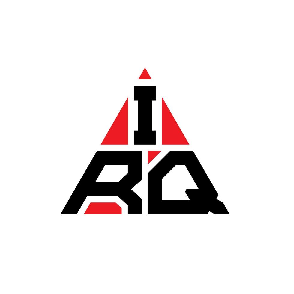 IRQ triangle letter logo design with triangle shape. IRQ triangle logo design monogram. IRQ triangle vector logo template with red color. IRQ triangular logo Simple, Elegant, and Luxurious Logo.