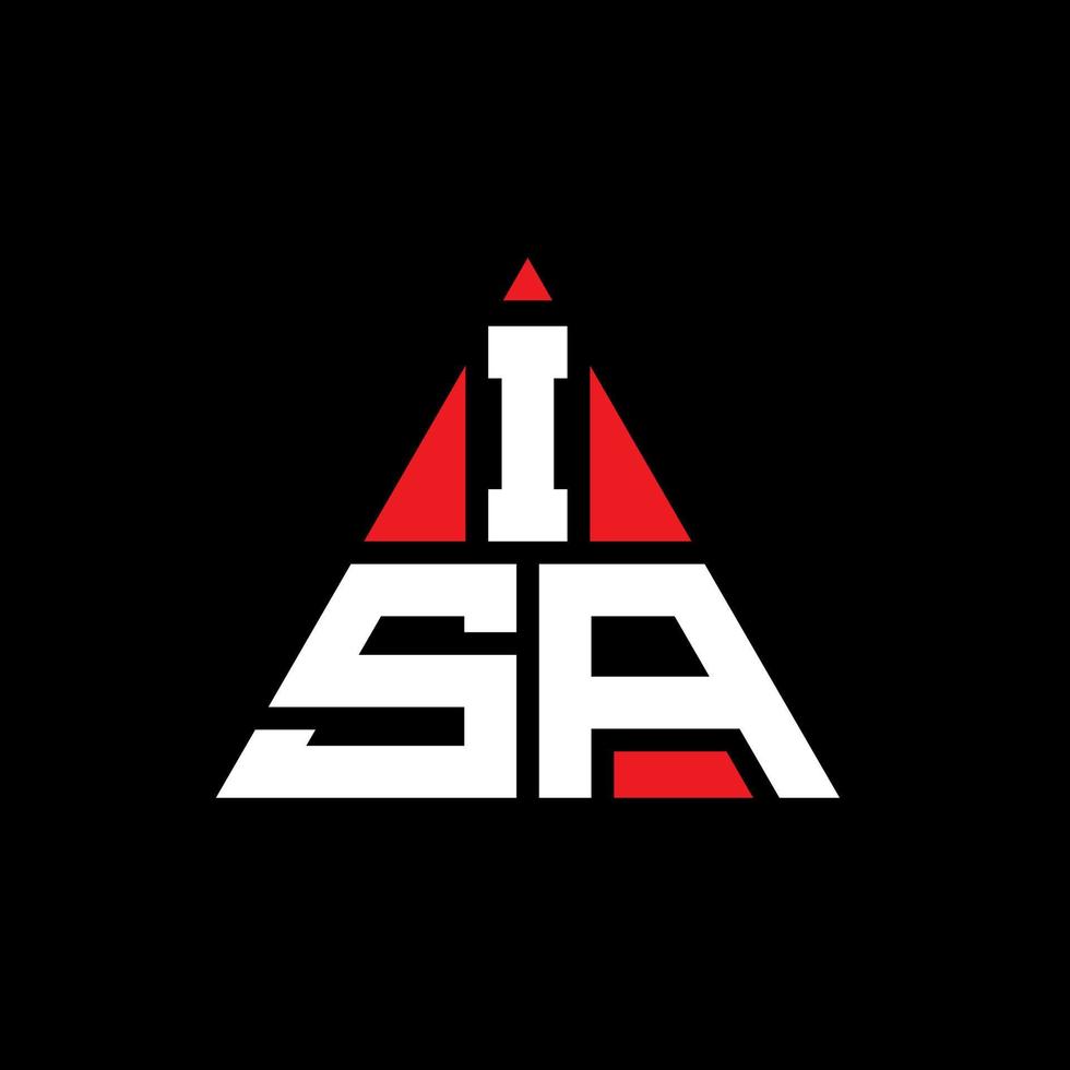 isa diseño de logotipo de letra triangular con forma de triángulo. monograma de diseño del logotipo del triángulo isa. isa plantilla de logotipo de vector de triángulo con color rojo. es un logo triangular logo simple, elegante y lujoso.