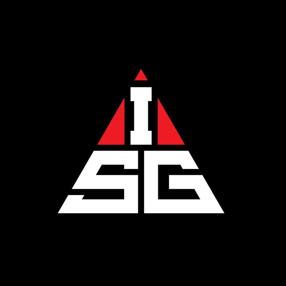 ISG triangle letter logo design with triangle shape. ISG triangle logo design monogram. ISG triangle vector logo template with red color. ISG triangular logo Simple, Elegant, and Luxurious Logo.