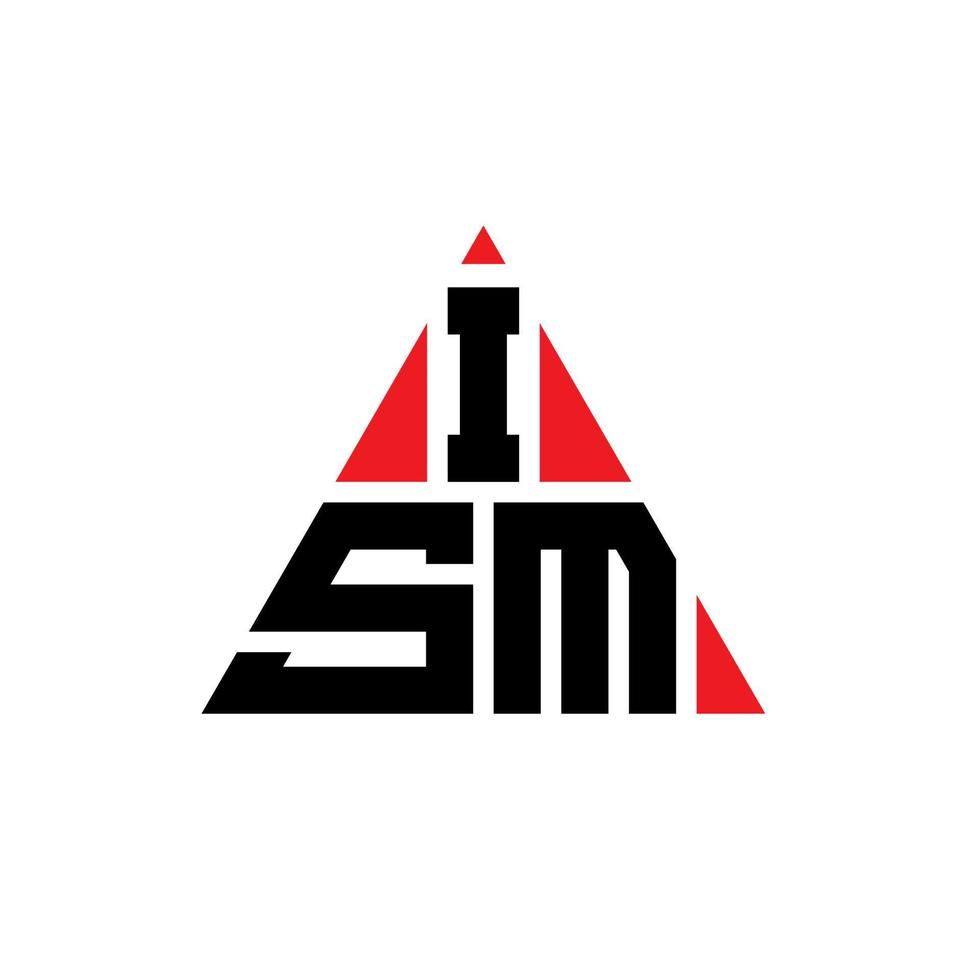 diseño de logotipo de letra de triángulo ism con forma de triángulo. monograma de diseño del logotipo del triángulo ism. plantilla de logotipo de vector de triángulo ism con color rojo. logotipo triangular de ism logotipo simple, elegante y lujoso.