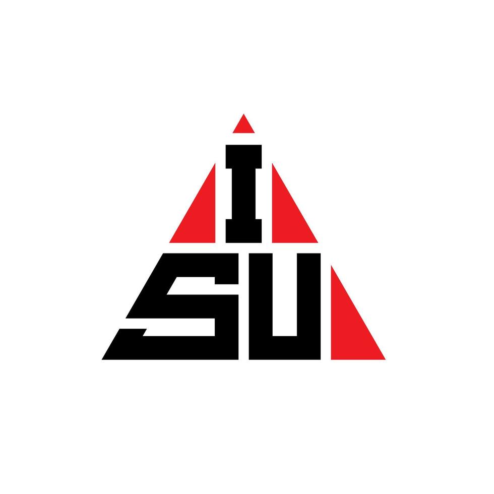 diseño de logotipo de letra triangular isu con forma de triángulo. monograma de diseño del logotipo del triángulo isu. plantilla de logotipo de vector de triángulo isu con color rojo. logotipo triangular isu logotipo simple, elegante y lujoso.