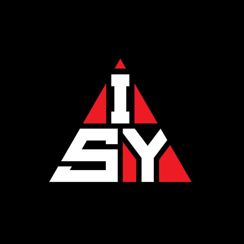 ISY triangle letter logo design with triangle shape. ISY triangle logo design monogram. ISY triangle vector logo template with red color. ISY triangular logo Simple, Elegant, and Luxurious Logo.
