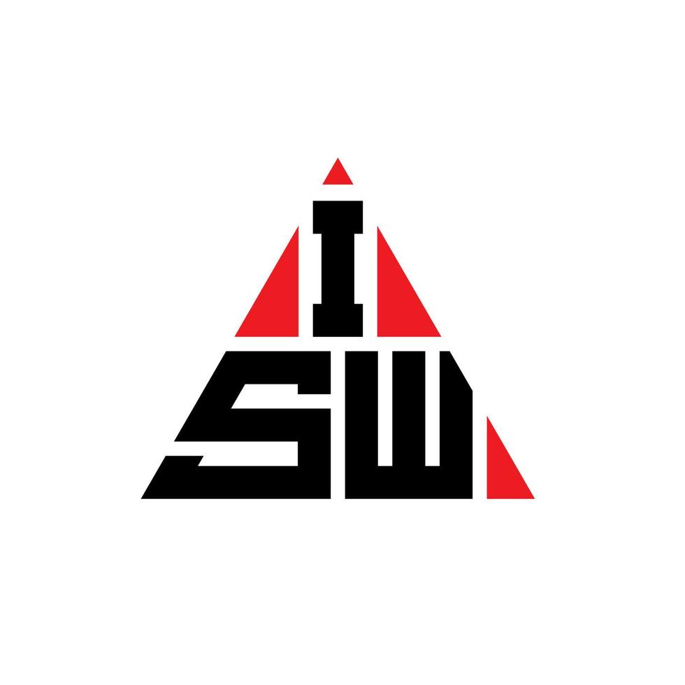 isw diseño de logotipo de letra triangular con forma de triángulo. monograma de diseño del logotipo del triángulo isw. isw plantilla de logotipo de vector de triángulo con color rojo. logotipo triangular isw logotipo simple, elegante y lujoso.